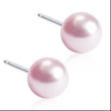 Blomdahl Natural Titanium 6Mm Earring Pearl Light Pink C