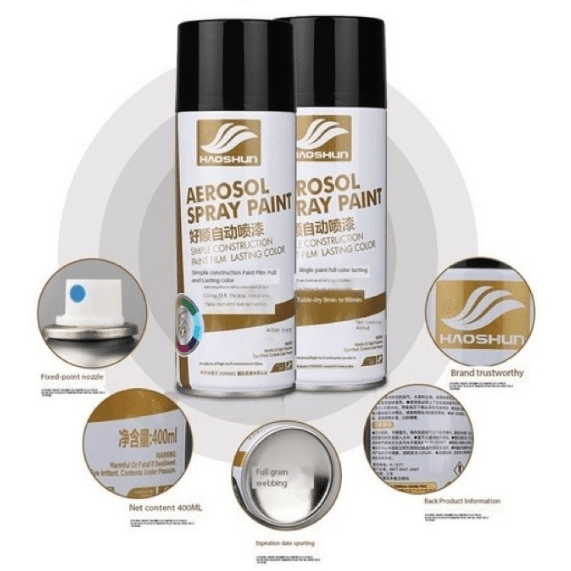 Haoshun High Quality Aerosol Spray Paint High Temperature 450Ml - Black