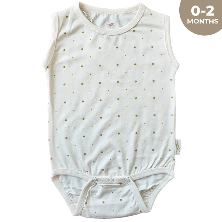 Elli Junior Bamboo Tank Body Golden Dots (0-2M)