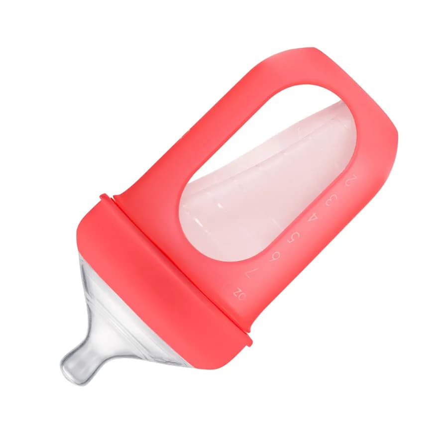 Boon -Nursh Silicone Pouch Bottle 8Oz (Coral)