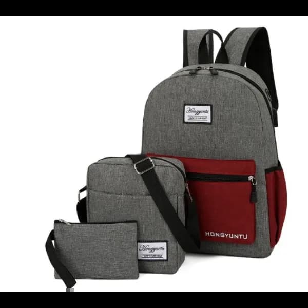 Galaxy Unisex Set Of 3 Pieces Business Laptop Backpack - Grey