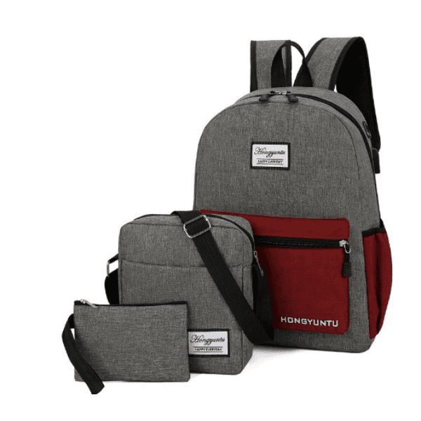 Galaxy Unisex Set Of 3 Pieces Business Laptop Backpack - Grey