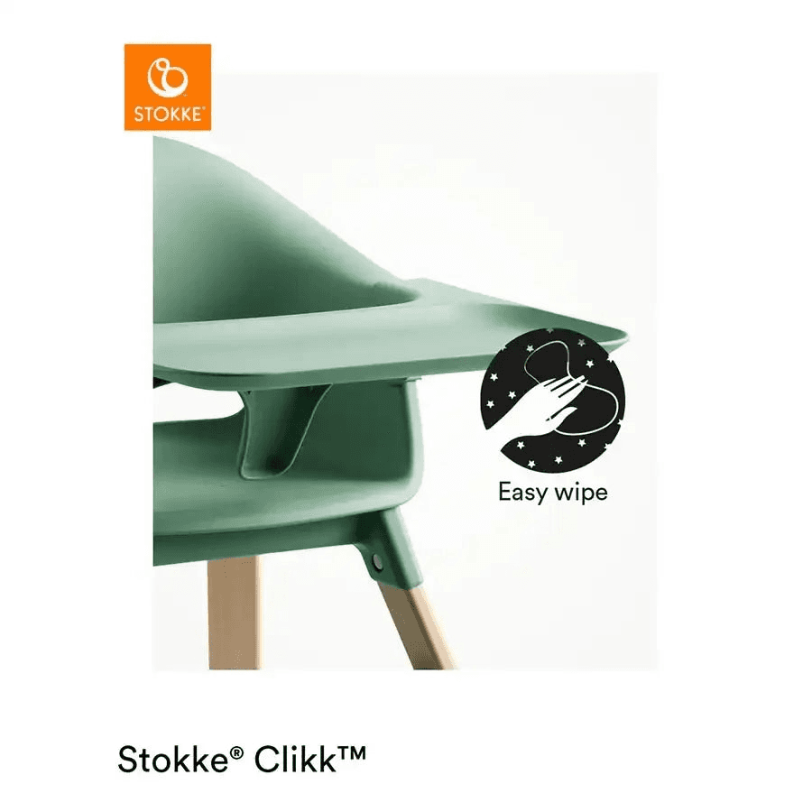 Stokke Clikk Highchair (Clover Green) + Travel Bag (Dark Grey)