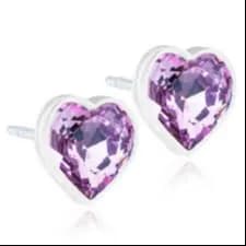 Blomdahl Medical Plastic 4/6Mm Heart Hanging Earring Light Amethyst D