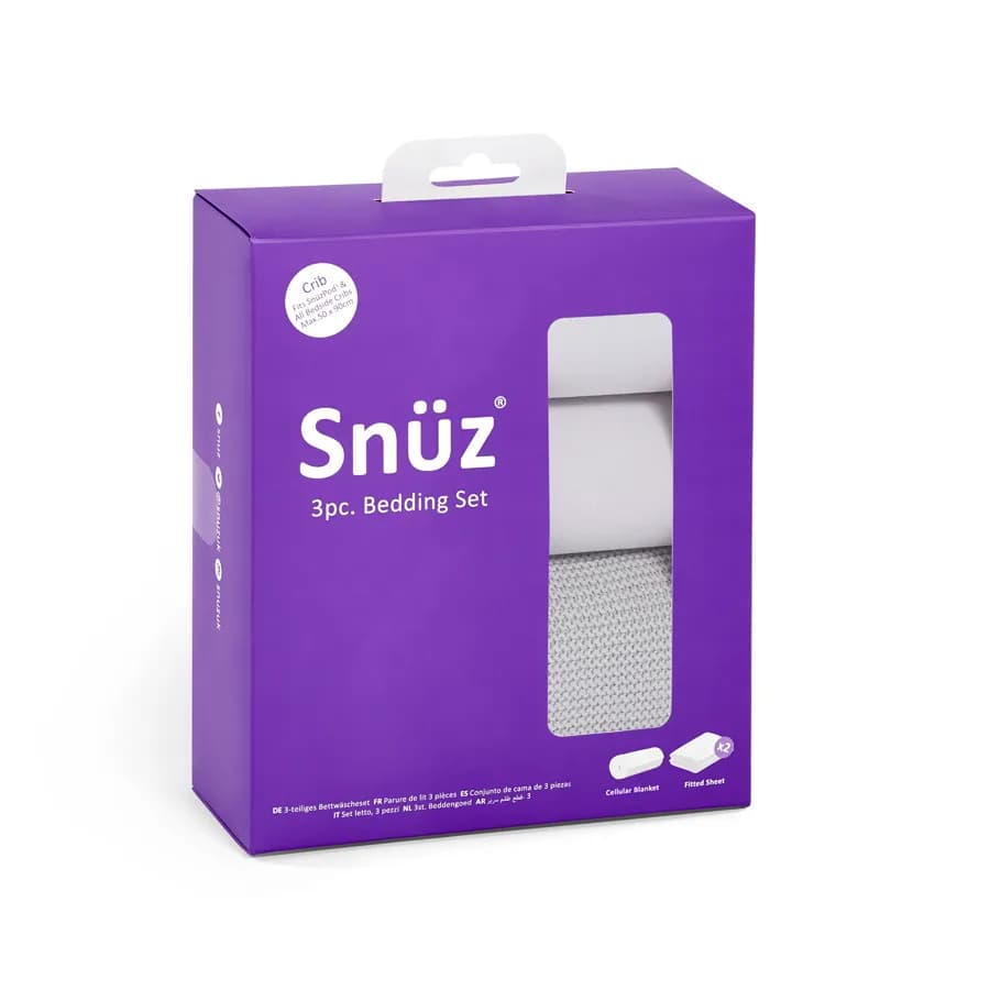 Snuz - 3 Piece Crib Bedding Set - Pack Of 3 (Grey)