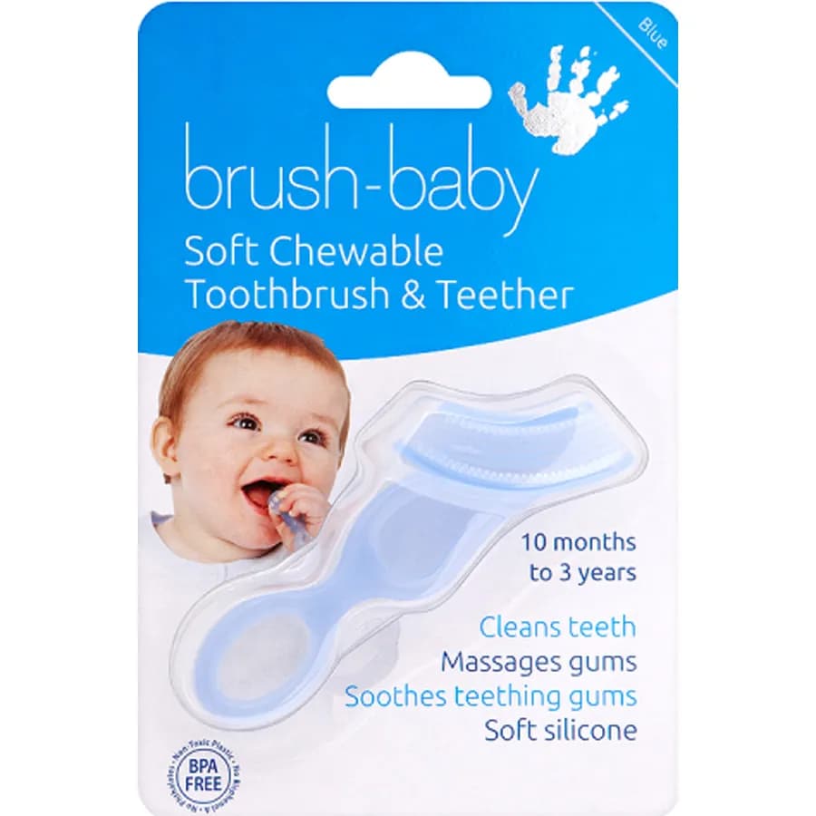 Brush-Baby Soft Teether Brush For Babies And Toddlers (Blue)