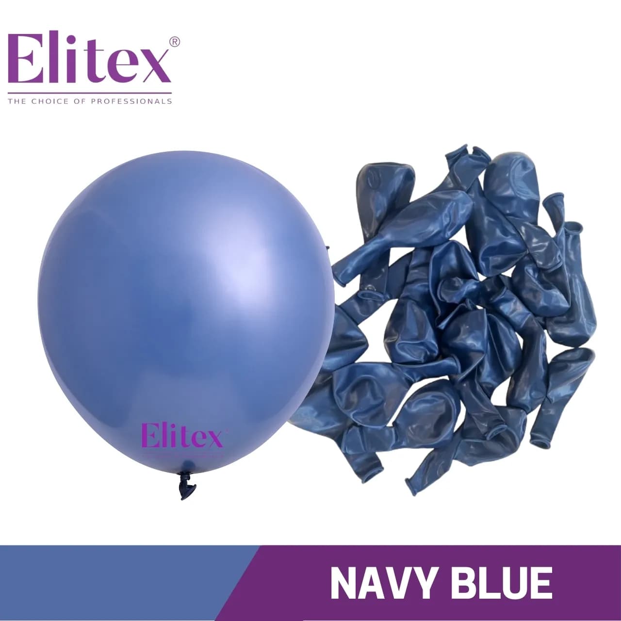 6 Inch Round Balloon Standard Navy Blue (50 Pcs)