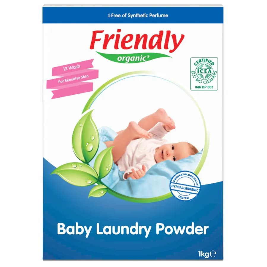 Friendly Organic 1000Gm Baby Laundry Detergent Powder, White