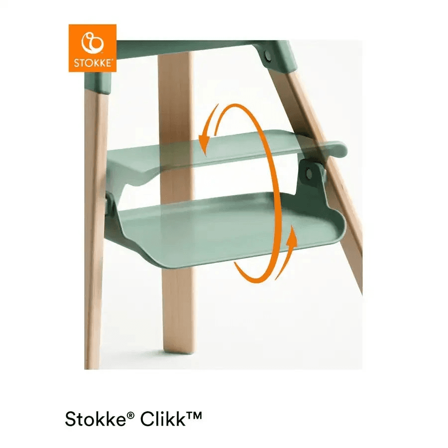 Stokke Clikk Highchair (Clover Green) + Travel Bag (Dark Grey)