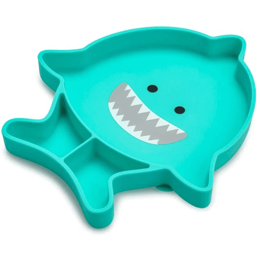 Melii Divided Silicone Suction Plate Turquoise Shark