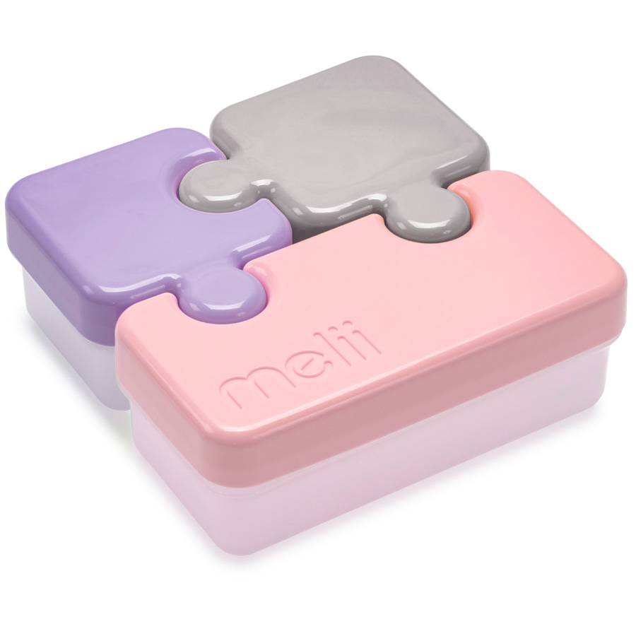 Melii Puzzle Food Container - Pink, Purple, Grey