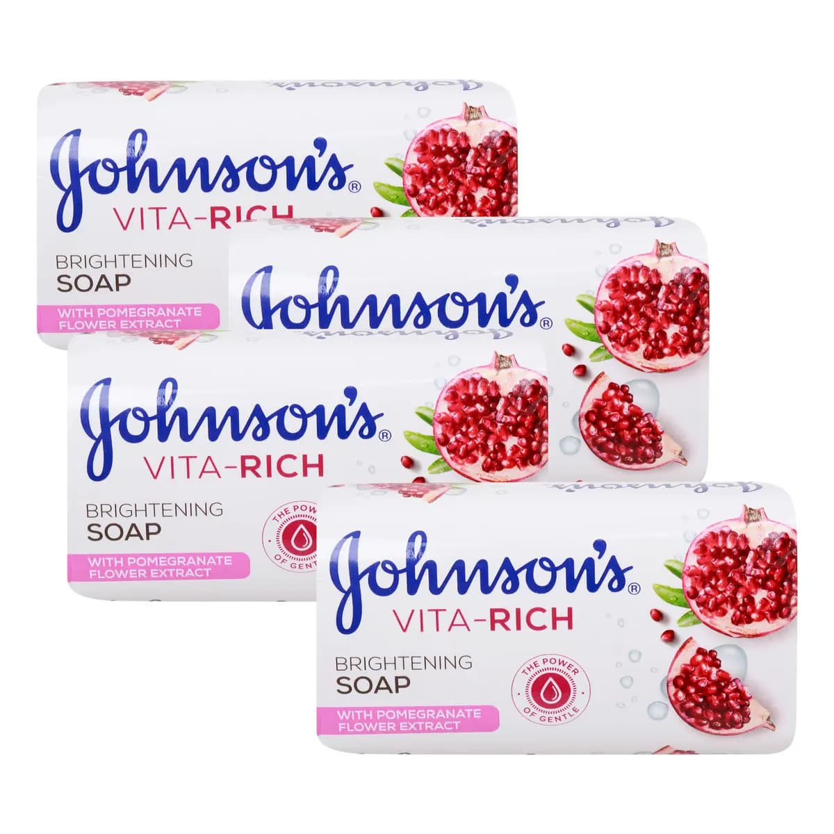 Johnson & Johnson Adult Vita Rich Brightening Pomegranate Soap, 4 x 175 g