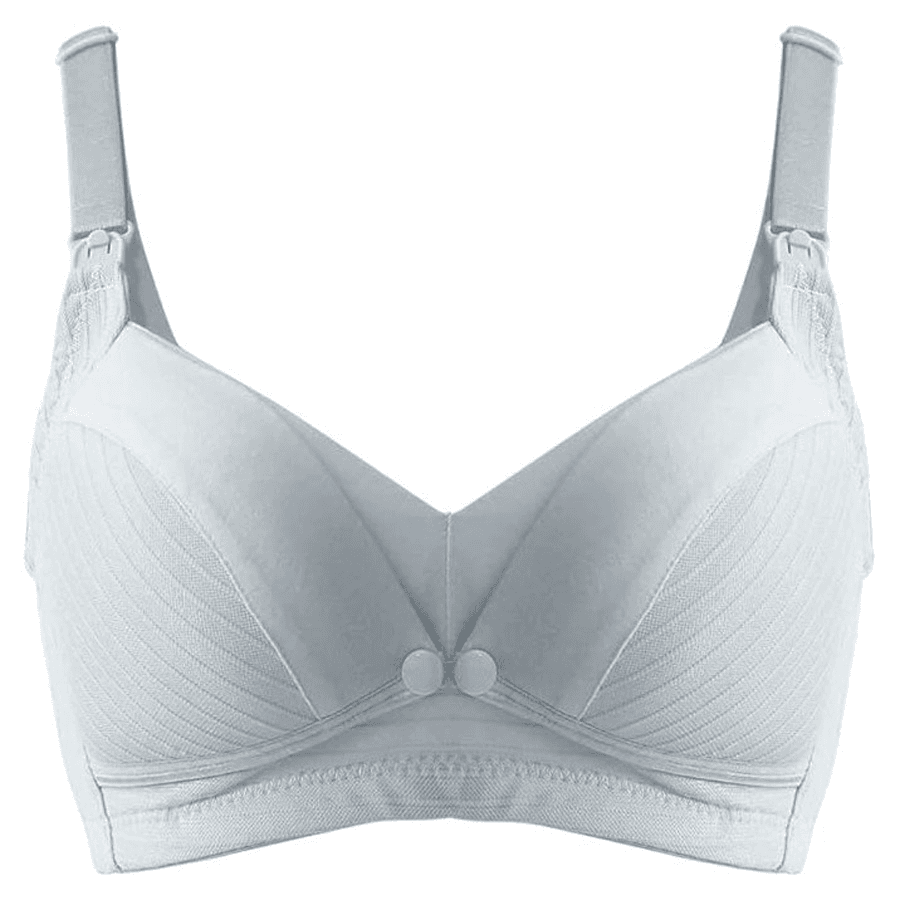 Okus - Comfy Cotton Maternity & Nursing Bra - Light Grey (Xxl)