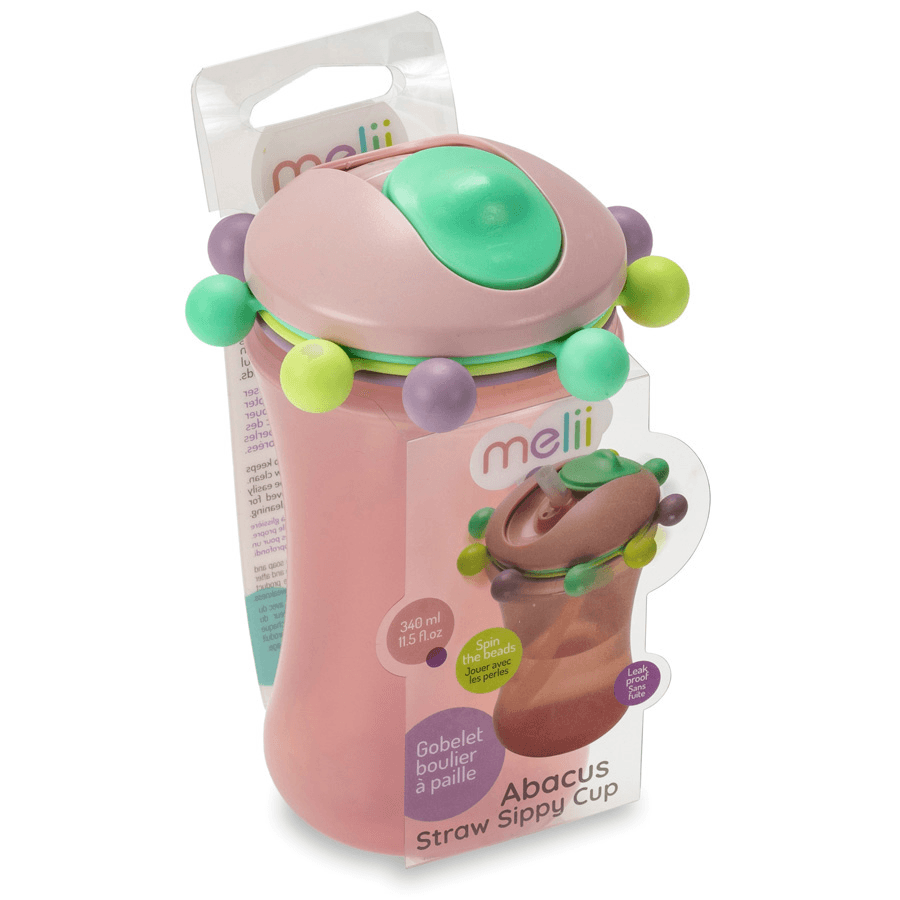 Melii Abacus Straw Sippy Cup Pink 340 ml