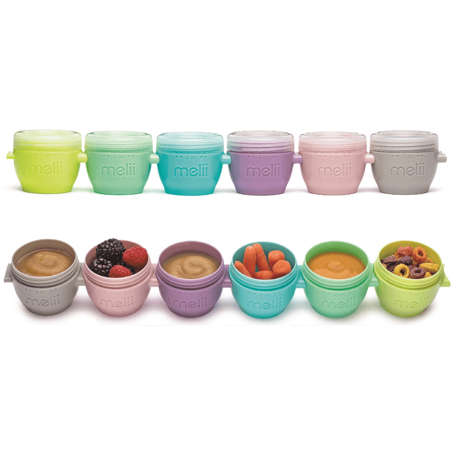 Melii Snap & Go Pods Baby Food Storage Container 2Oz, (Pack Of 6)