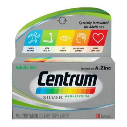 Centrum Silver With Lutein 30 Tablets Adult 50+