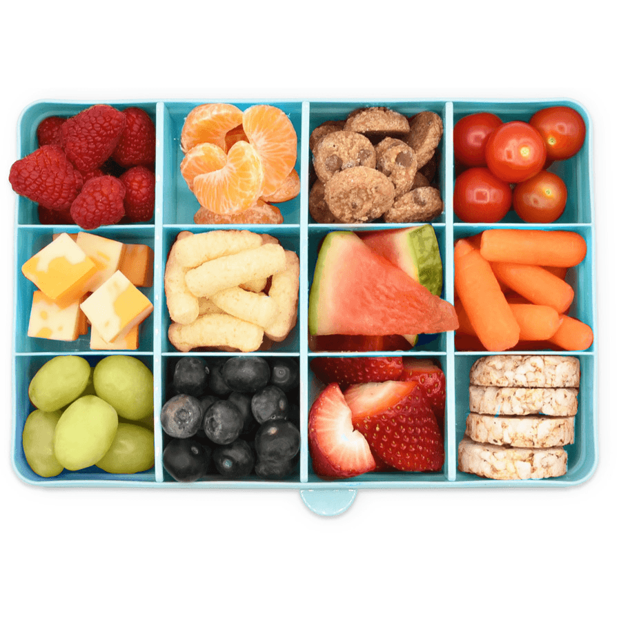 Melii Snackle Food Container With Removable Divider Turquoise 4Oz