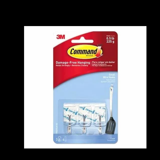 3M Commnd Small Clear Wire Hooks