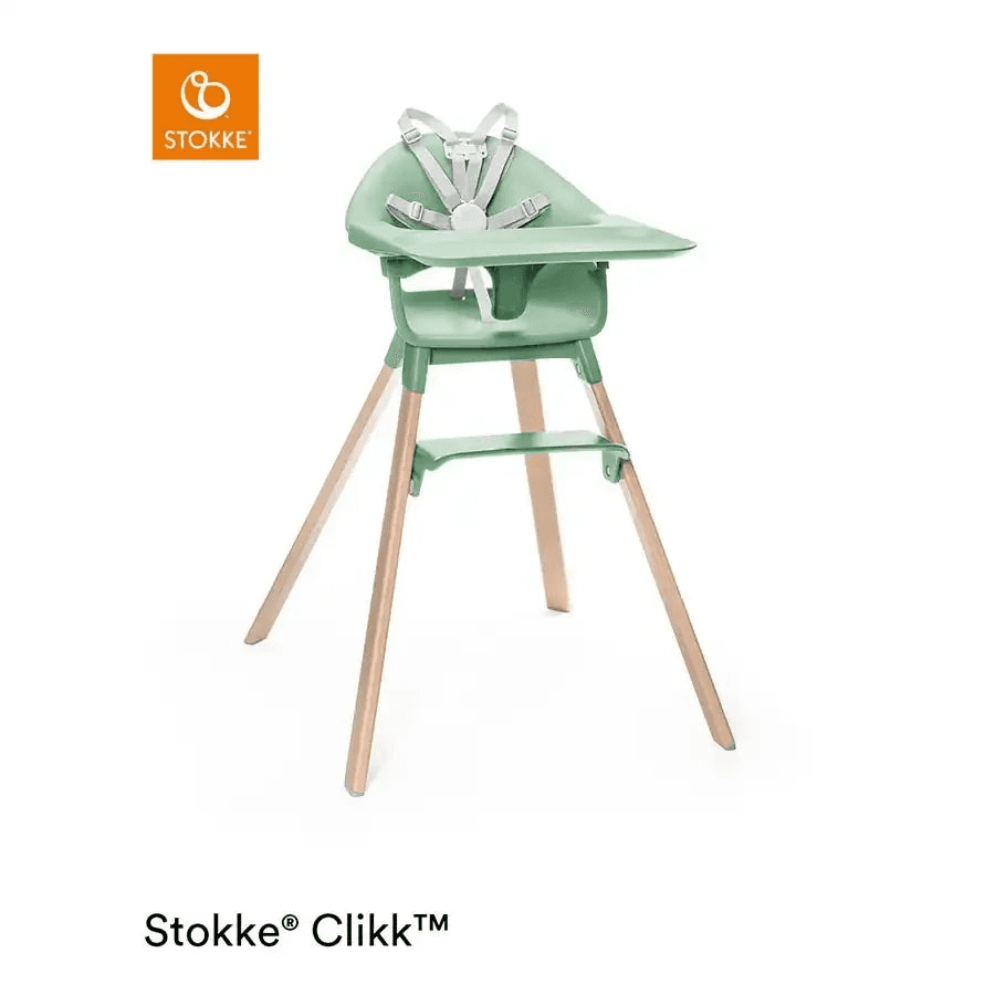 Stokke Clikk Highchair (Clover Green) + Travel Bag (Dark Grey)