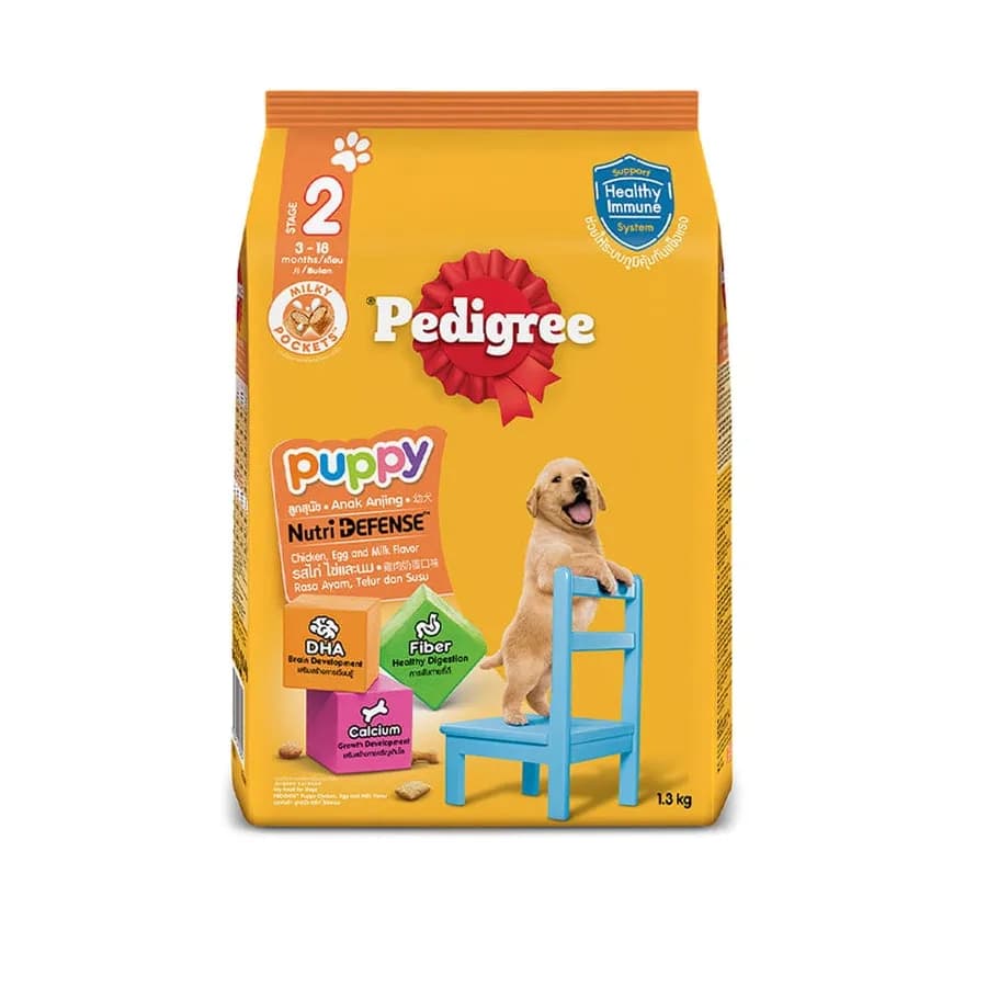 Pedigree Puppy, Dry Food, Nutri Defense Chicken, Egg and Milk Flavor 1.3 kg