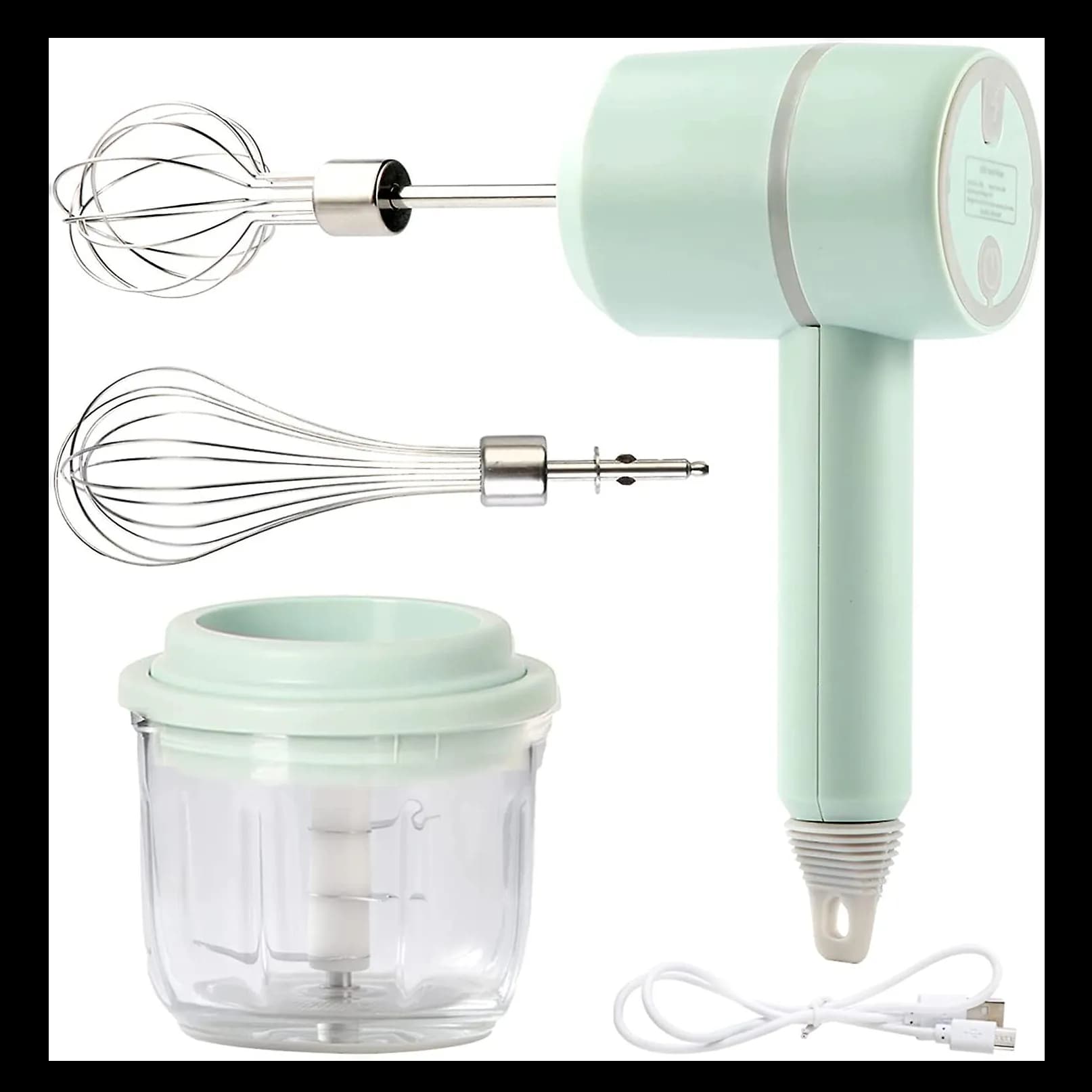 Electric Hand Mixer With Usb Rechargeable Hand Blender And Whisk Handheld Mixer