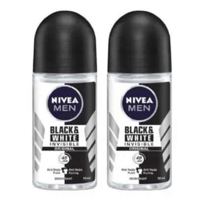 Nivea Men Black & White Deodorant Roll-on 50ml X 2 At 15% Off