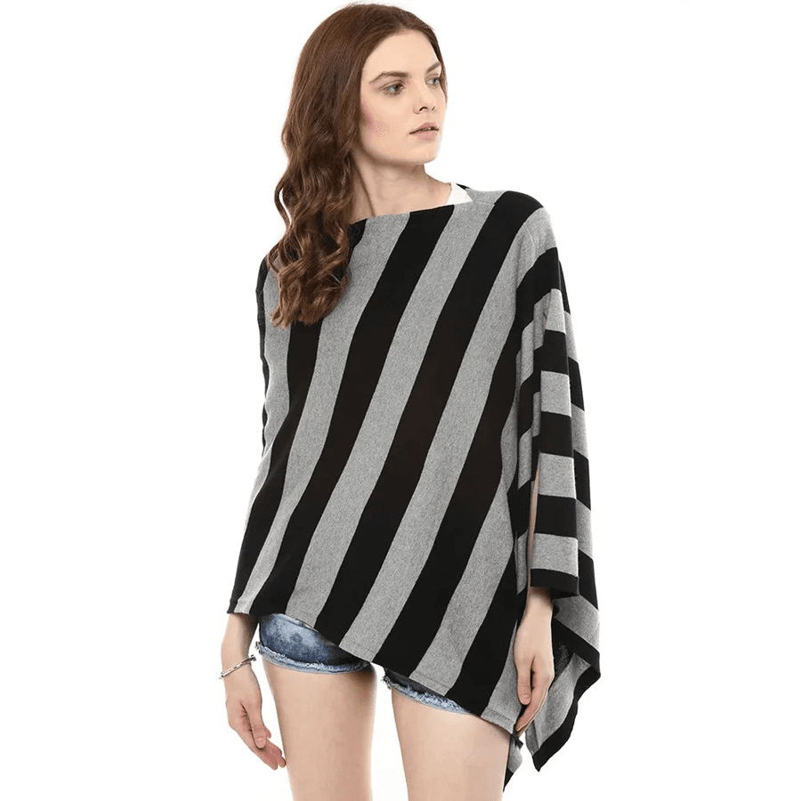 Hannah Maternity Poncho (Black/Grey)