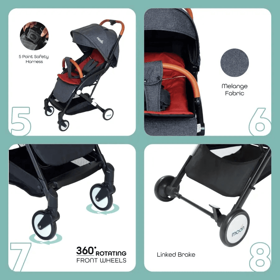 Moon Ritzi Travel Cabin Stroller (Black/Red)