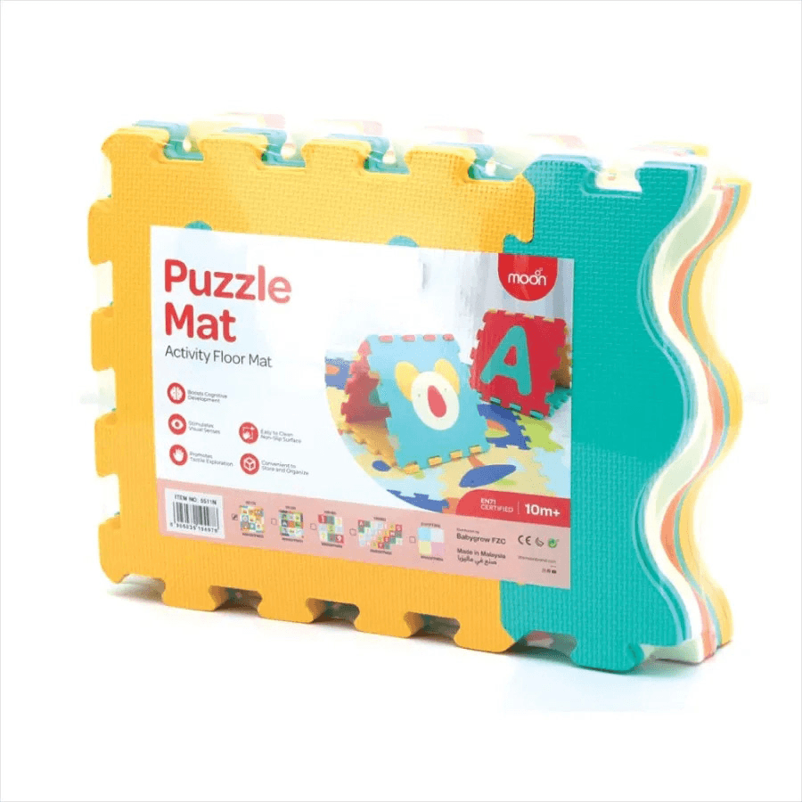 Moon Puzzle Activity Floor Mat Animal World 9Pcs