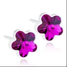 Blomdahl Medical Plastic 6Mm Earring Flower Fuchsia B