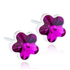 Blomdahl Medical Plastic 6Mm Earring Flower Fuchsia B