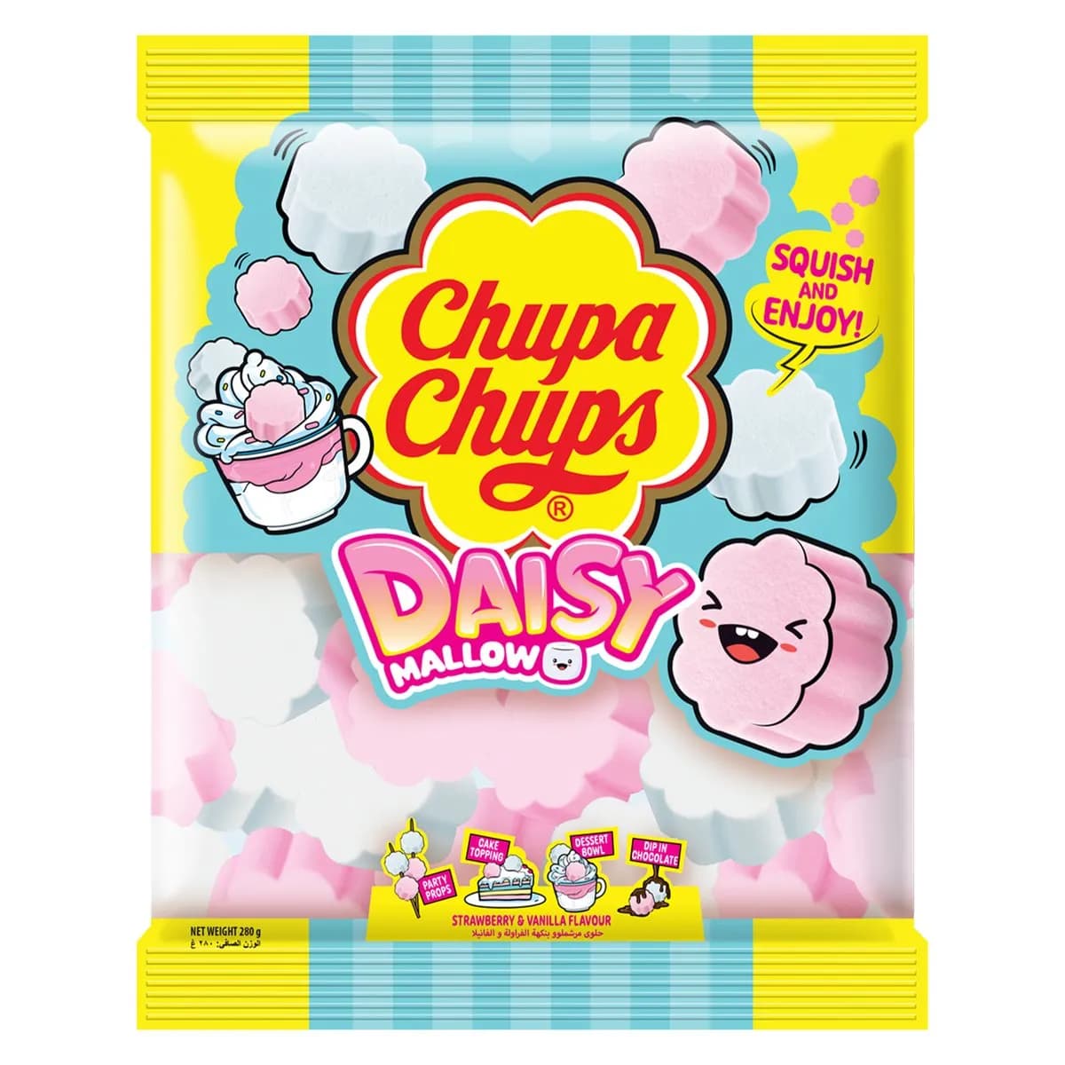 Chupa Chups Daisy Marshmallow Strawberry & Vanilla Flavour 280 G