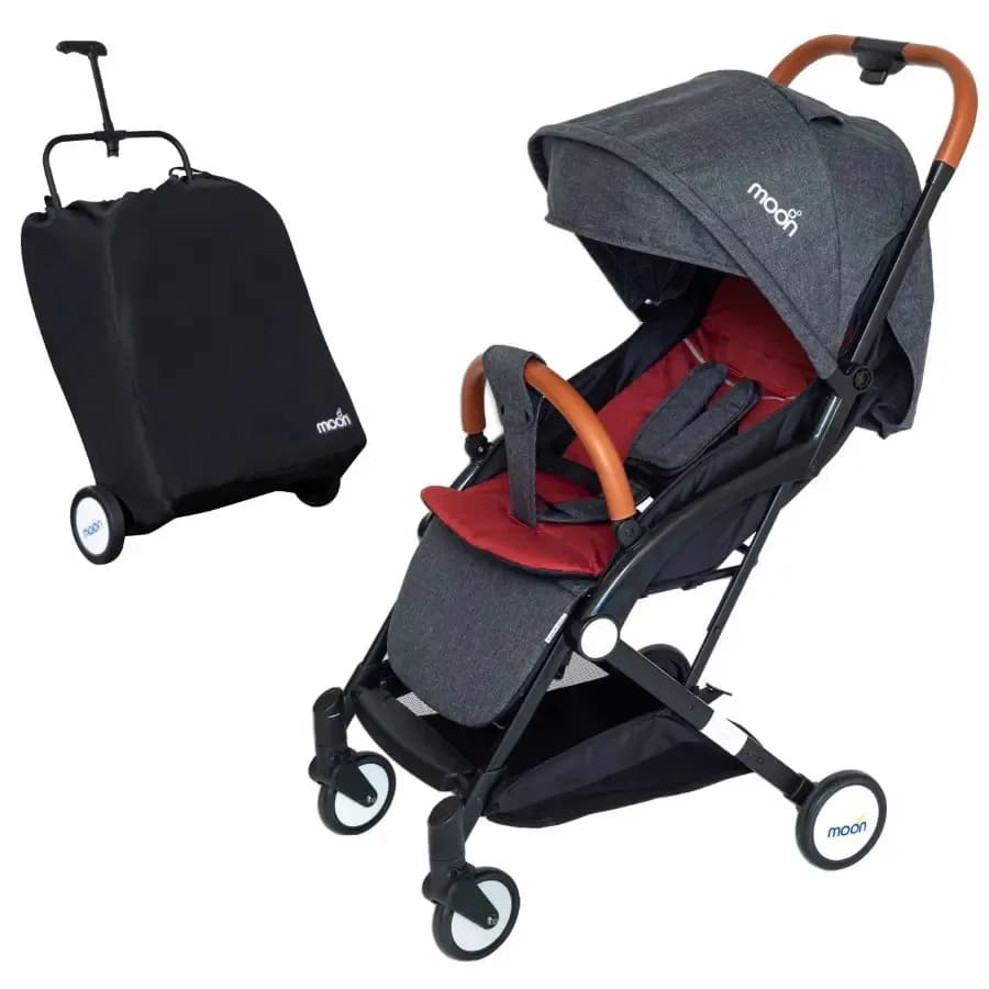 Moon Ritzi Travel Cabin Stroller (Black/Red)