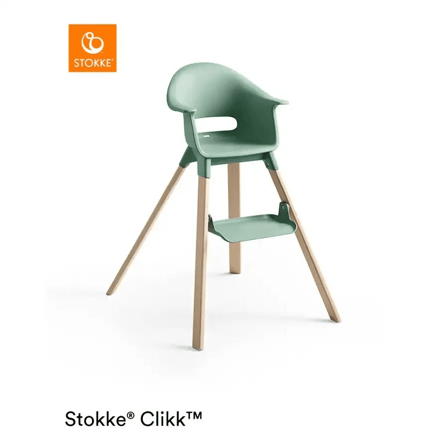 Stokke Clikk Highchair (Clover Green) + Travel Bag (Dark Grey)