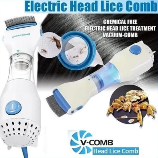 Anti Lice Electric Rechargeable Vacuum Steel Comb Machine For Head Lice Treatment