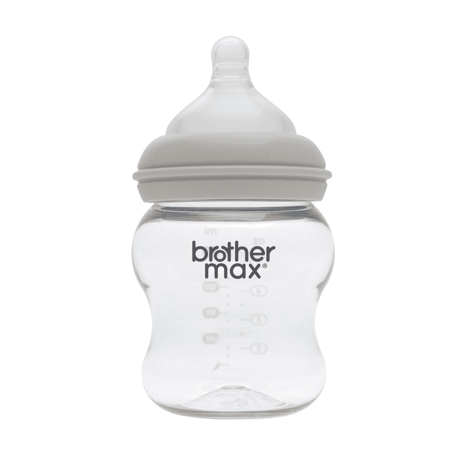 Brother Max - Pp Extra Wide Neck Feeding Bottle 160Ml/5Oz + S Teat (Grey)