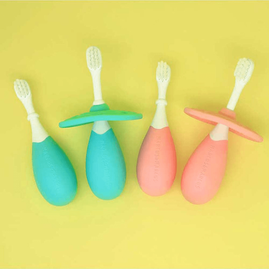 Marcus & Marcus 3-Stage Palm Grasp Toothbrush Brush Set (Blue)