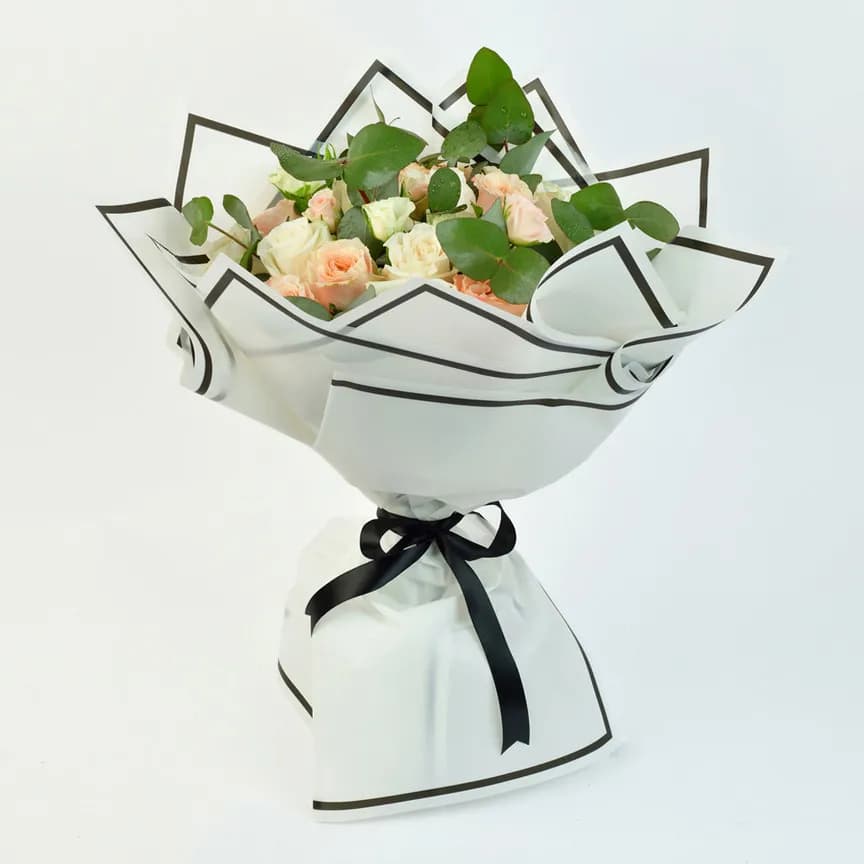 Peach Rose Flower Bouquet No.2304