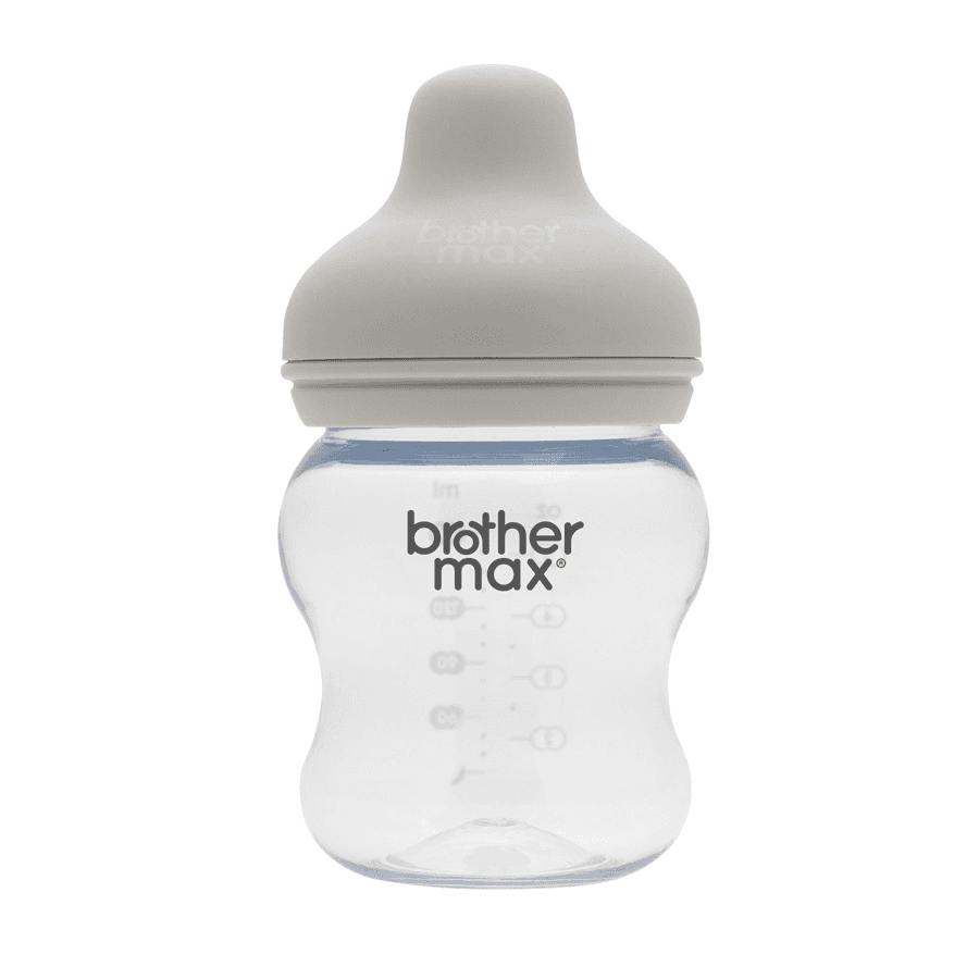 Brother Max - Pp Extra Wide Neck Feeding Bottle 160Ml/5Oz + S Teat (Grey)