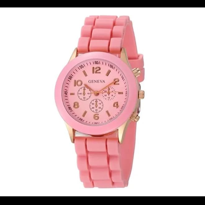 Geneva Silicone Band Woman Watch - Pink