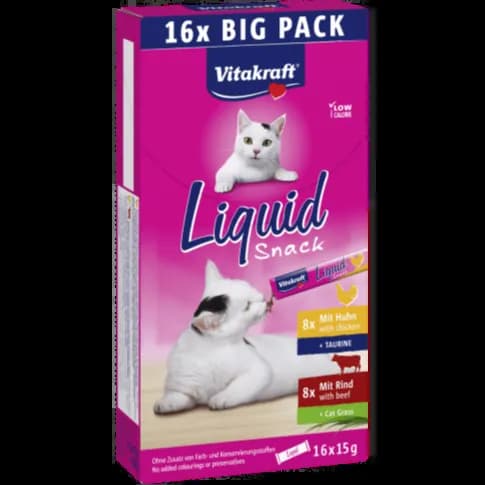 Vitakraft Cat Liquid Snack With Beef & Chicken Multi Pack 16X15G