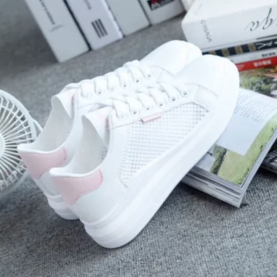 Sneakers Outdoor Casual Sports Shoes Eu 37 For Women - White And Pink