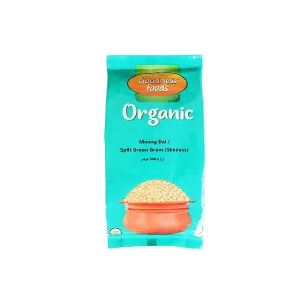 Goodness Food Organic Moong Dal Split 500G