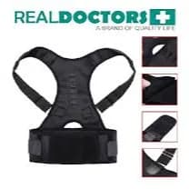 Real Doctors Back Posture Support Brace Xl Ja023-5 -  Black