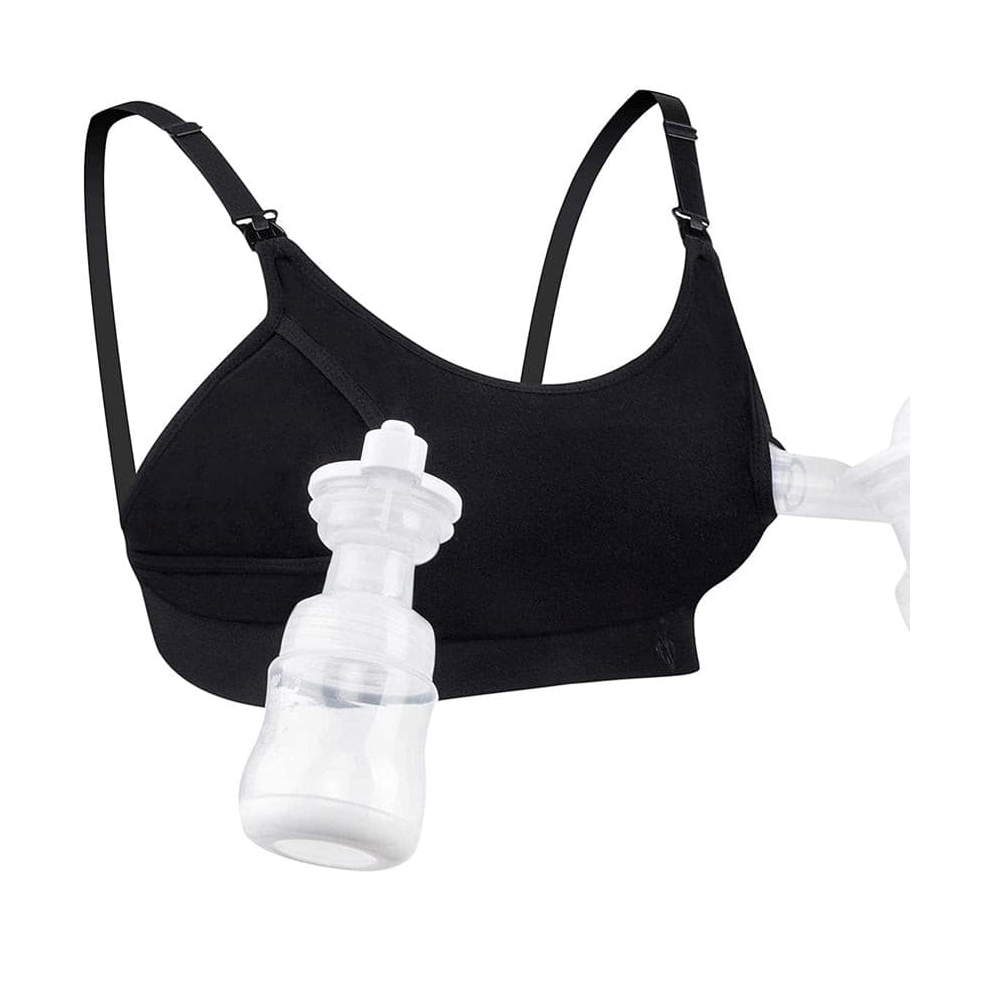 Momcozy Adjustable Breast Pump Bra (L) Black