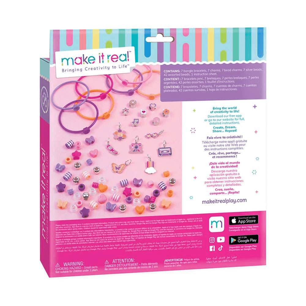 Make It Real Fashion Beaded Diy Bangle Bracelet Kit (71 Pieces)