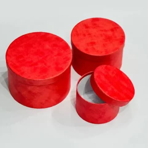 Red Round Gift Box (3 Pcs)