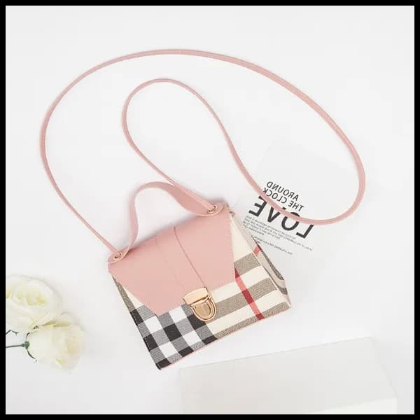 Fn-Mini Small And Square Trendy Custom Logo Shoulder Handbags For Women - Pink