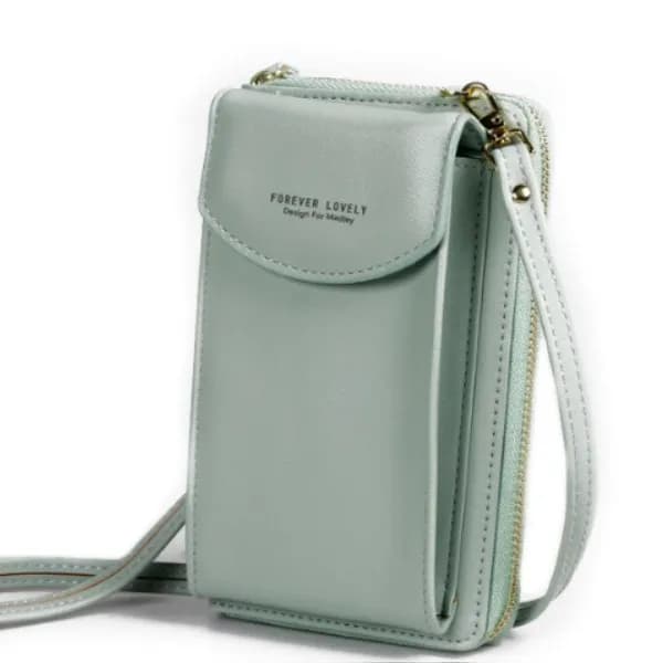 Forever Young 2 Pocket Messenger Bag For Women - Light Green