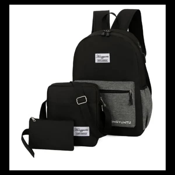 Galaxy Unisex Set Of 3 Pieces Business Laptop Backpack - Black